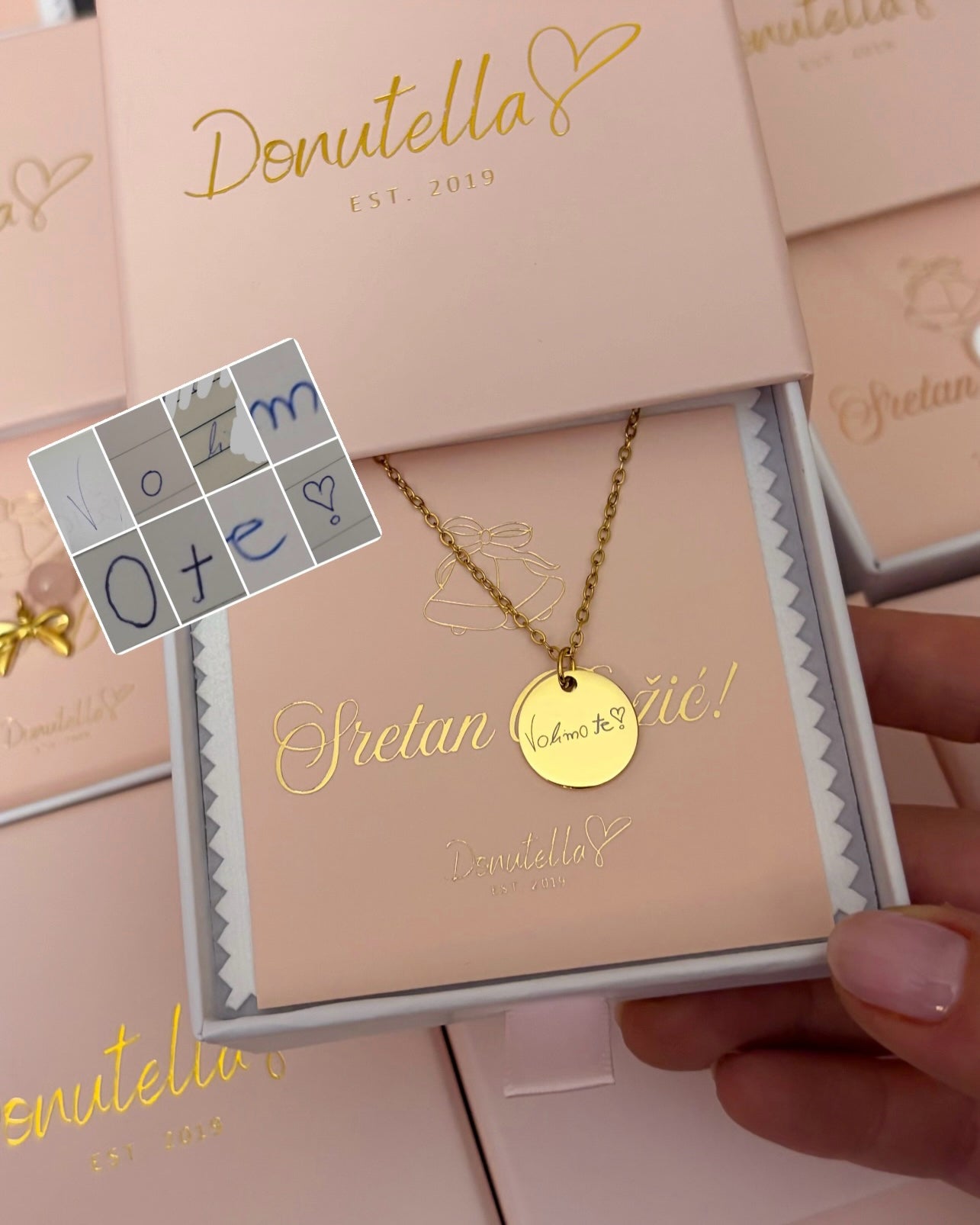 Čelična ogrlica s gravurom rukopisa