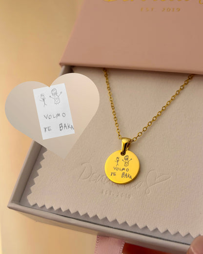 Čelična ogrlica s gravurom rukopisa