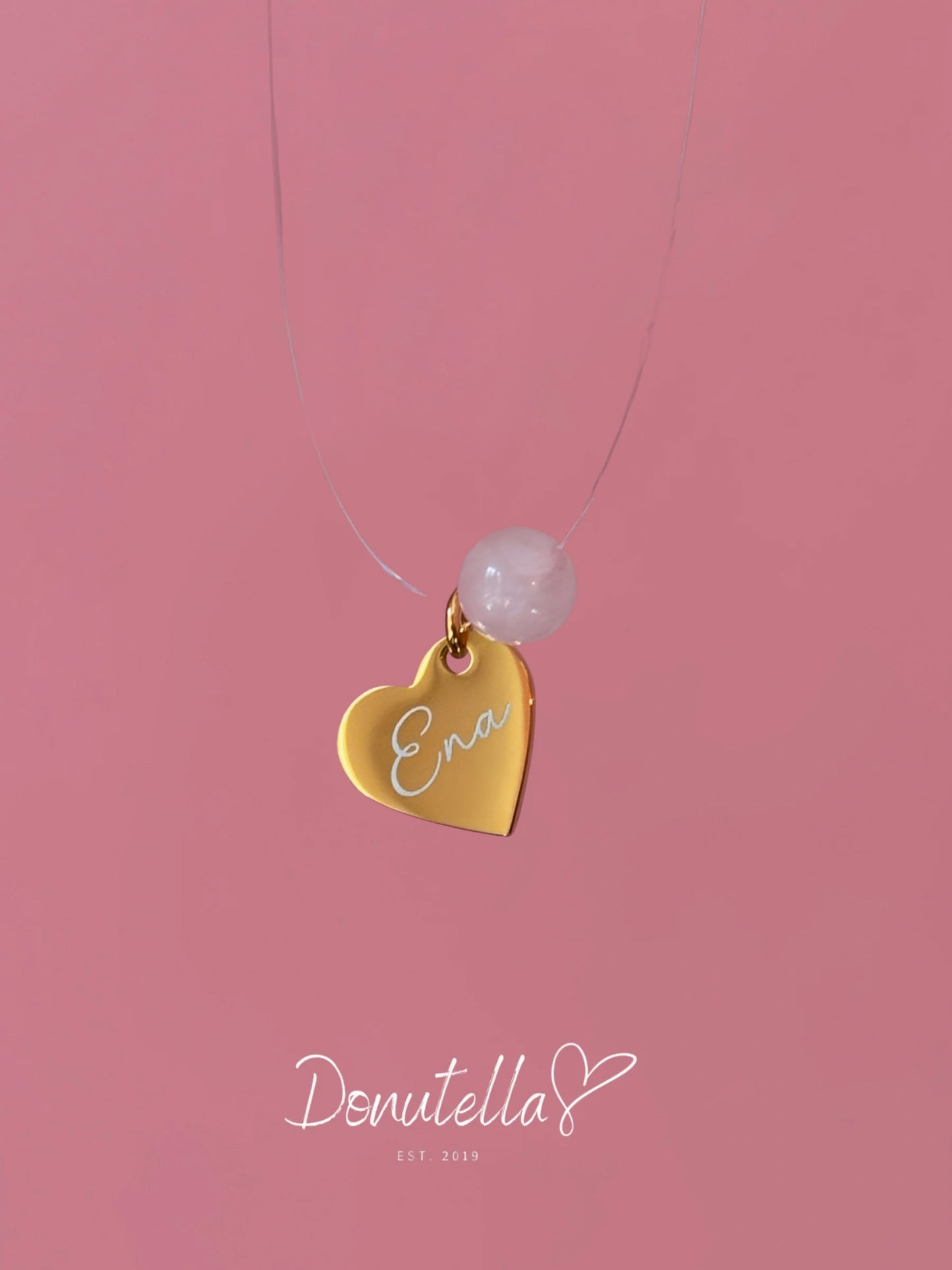 Nevidljiva ogrlica s imenom i rozenkvarcom