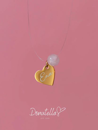 Nevidljiva ogrlica s imenom i rozenkvarcom