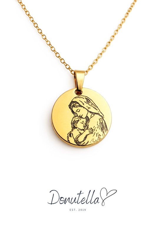 Čelična ogrlica s motivom Majke Božje